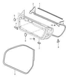 Guarnizione porta / Guarnizione / Telaio parabrezza 987C.1 Cayman 2006-08