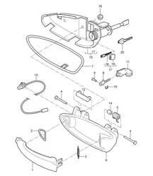 Door handle 987C.1 Cayman 2006-08