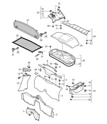 Linings / Engine compartment 987C.1 Cayman 2006-08