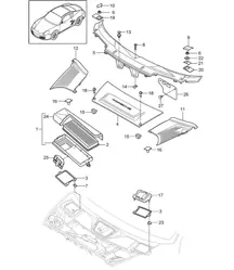 Filtro antiparticolato/Rivestimento pannello cofano 987C.1 Cayman 2006-08