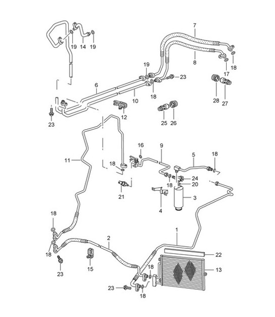 Diagram 813-025 Porsche 993 (911) C2S 1994-97 Karosserie