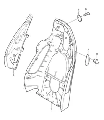 Guscio dello schienale/sedile sportivo 987C.1 Cayman / Cayman S 2006-08