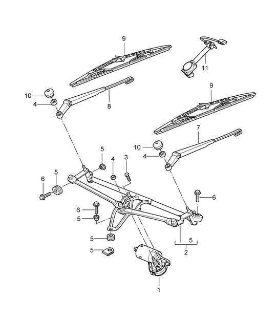 Sistema limpiaparabrisas completo / Sensor de lluvia 987C.1 Cayman 2006-08