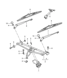 Windscreen wiper system, compl / Rain sensor 987C.1 Cayman 2006-08