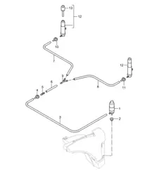 Headlight washer system - PR:288 - 987C.1 Cayman 2006-08