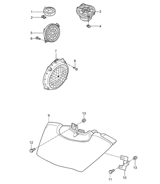 Diagram 911-005 Porsche Cayman S 3.4L 987C 2005-08 Electrical equipment