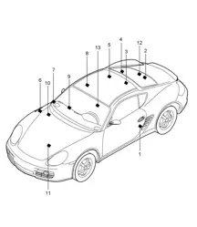 Schilder/Hinweise 987C.2 Cayman 2009-12