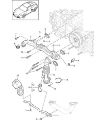 Assembly carrier / Water pipe  (Model: A120,A121) 987C.2 Cayman 2.9L / 3.4L 2009-12
