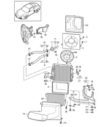 Refroidissement par eau (Modèle : A120,A121) 987C.2 Cayman 2,9L / 3,4L 2009-12