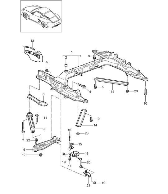 Cross member  / Wishbone 987C.2 Cayman 2009-12