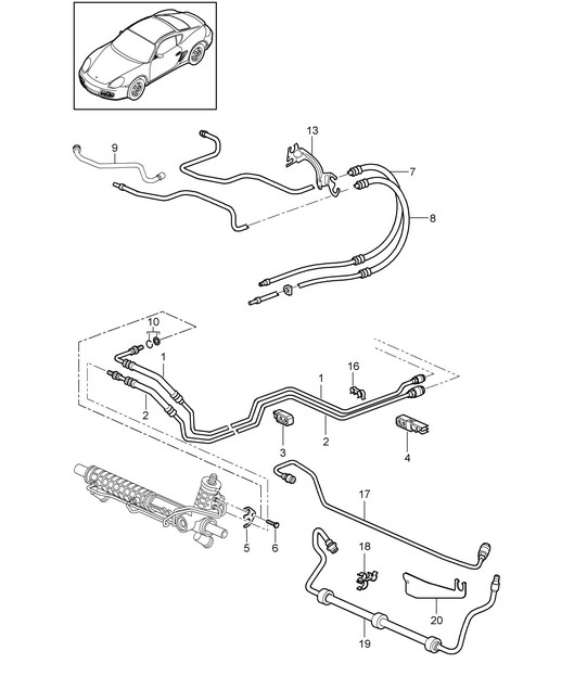 Power steering / Lines 987C.2 Cayman 2009-12