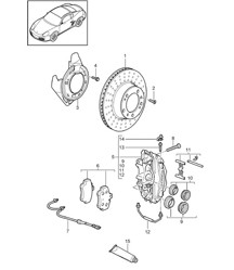 Disc brake / Rear axle 987C.2 Cayman 2009-12