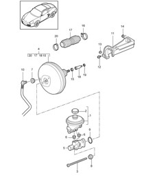 Brake master cylinder / Brake servo 987C.2 Cayman 2009-12