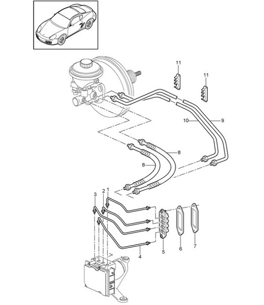 Diagram 604-005 Porsche Cayenne Turbo 4.5L 2003>> Ruedas, Frenos