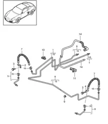 Brake line / Underbody / Rear axle / Vacuum line 987C.2 Cayman 2009-12