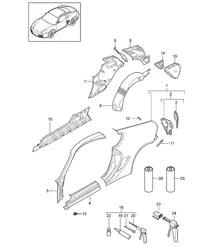 Side part  987C.2 Cayman 2009-12