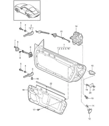 Door shell / Installation parts / Door lock 987C.2 Cayman 2009-12