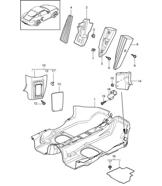 Interior equipment / Flooring / Linings 987C.2 Cayman 2009-12