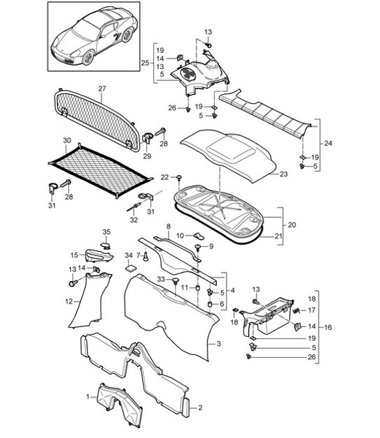 Diagram 807-005 Porsche Cayenne S V8 4.2L Diésel 382 CV Carrocería