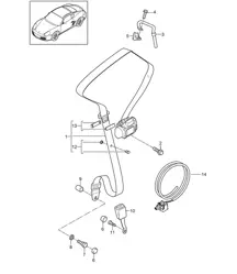 Dreipunkt-Sicherheitsgurt 987C.2 Cayman 2009-12