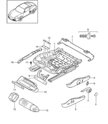 Seat frame / Standard seat / Comfort seat 987C.2 Cayman 2009-12