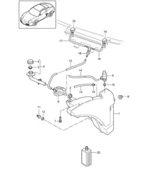 Windscreen washer system 987C.2 Cayman 2009-12