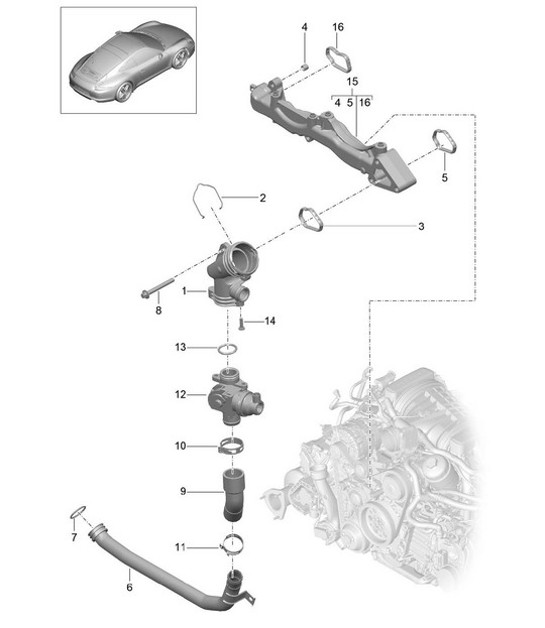 Diagram 105-003 Porsche 911 1978-1983 3.0L/SC Motor