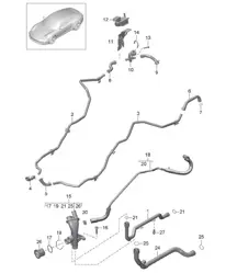 Junction / Water pipe / Coolant cooling system 991.1 2012-16