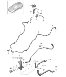 Junction / Water pipe / Coolant cooling system 991.1 2012-16