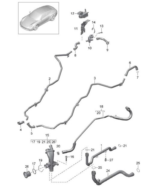 Diagram 105-005 Porsche 944S2 3.0L 16V 1989-91 
