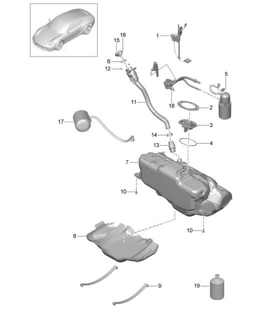 Fuel tank 991.1 2012-16
