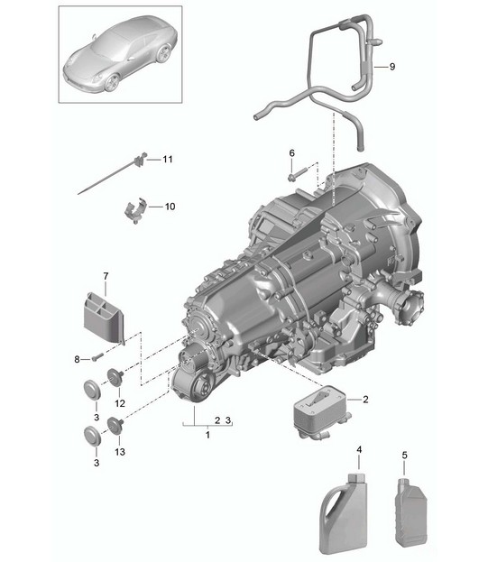 - PDK - Versnellingsbak / vervangende transmissie - CG105, CG135 - 991.1 2012-16