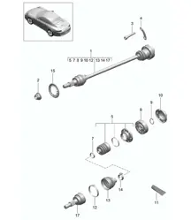 Drive shaft - Carrera 4 / Carrera 4S - 991.1 2012-16