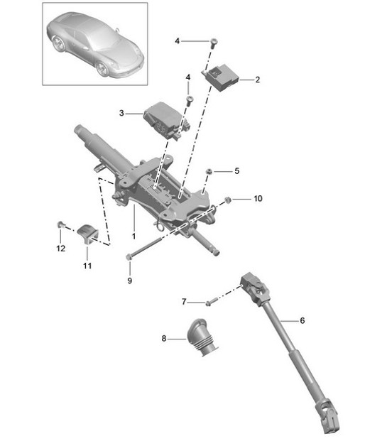 Diagram 403-006 Porsche Boxster 986 2.7L 2003-04 Front Axle, Steering 