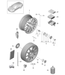 Ruedas / Neumáticos - Cierre centralizado PR:478 - 991.1 GTS 2012-16