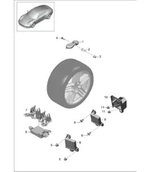 Tyre pressure control system - 433 MHz (PR:482), 315-MHz (PR:483) - 991.1 2012-16 