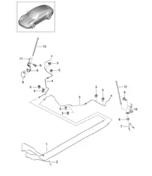Conduites de frein / soubassement - Centre, Arrière - 991.1 2012-16