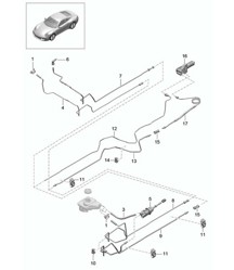 Hydraulic coupling / actuation / Clutch master cylinder / Clutch slave cylinder / Pipe/hose line 991.1 2012-16