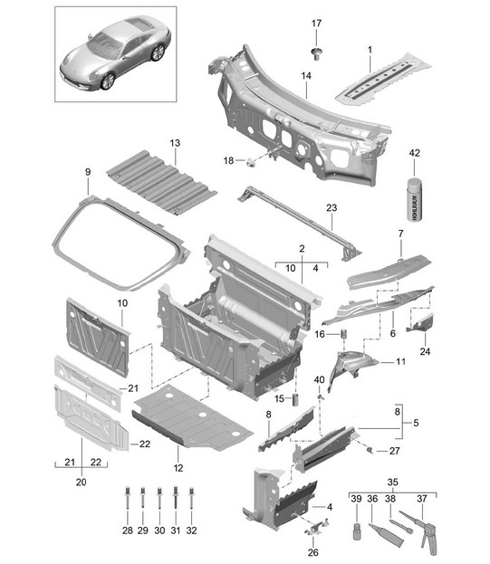 Front end Individual parts 991.1 2012-16