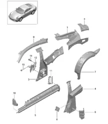 Side part, Inner - COUPE - 991.1 2012-16