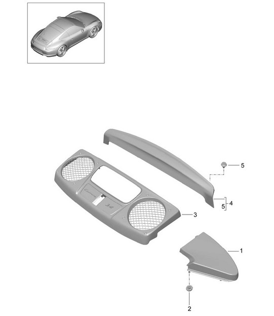 Embellecedor / Compartimento motor 991.1 2012-16