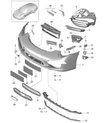 Parachoques delantero - CARRERA 4 - 991.1 2012-16 (PR:-XAA, -XAS,-XAT)