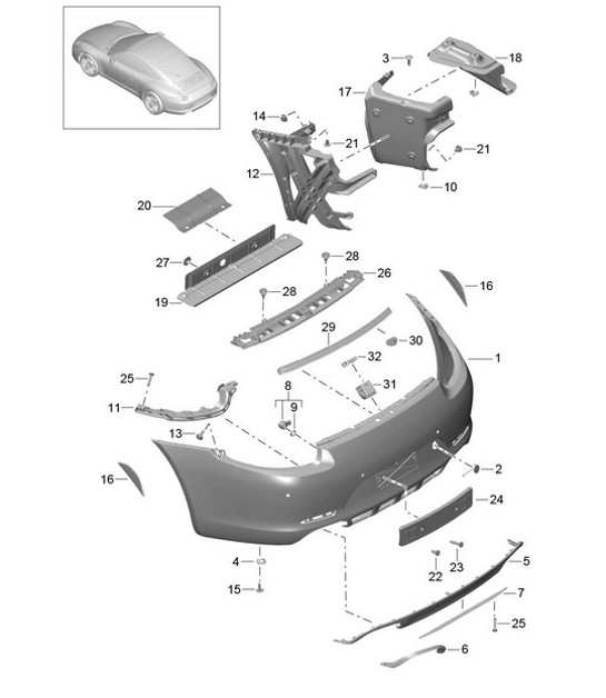 Diagram 802-015 Porsche 911 和 912（1965-1989）  车身