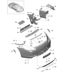 Achterbumper - 50 JAHRE 911 en GTS - 991.1 2012-16