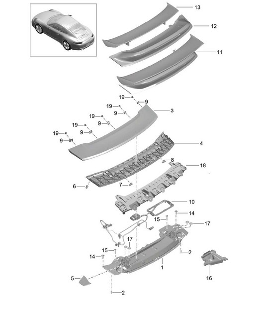 Achterspoiler 991.1 2012-16