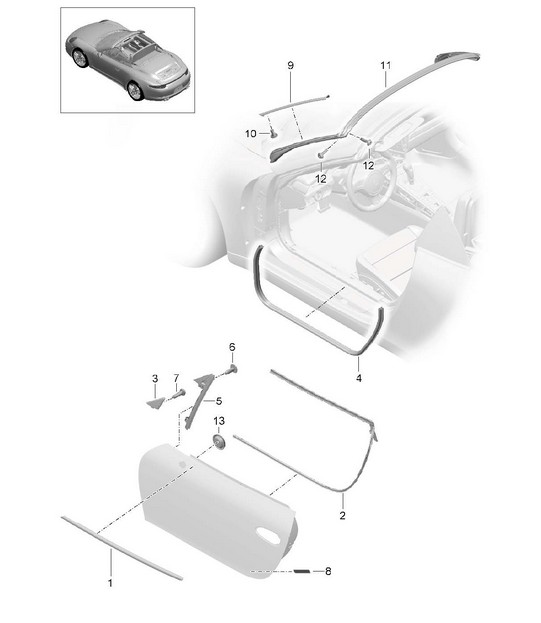 Türdichtung und Verkleidung - CABRIO / TARGA - 991.1 2012-16