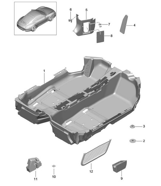 Diagram 807-010 Porsche 991 (911) MK2 2016-2019 Body