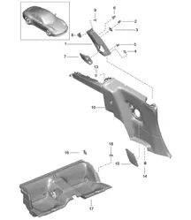 Rivestimento pannello laterale / Pozzetto sedile / Montante centrale - COUPE - 991.1 2012-16