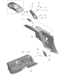 Side panel trim / Seat well / B-pillar - COUPE - 991.1 2012-16