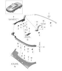 Trims / convertible top stowage box / Cover - TARGA - 991.1 2012-16